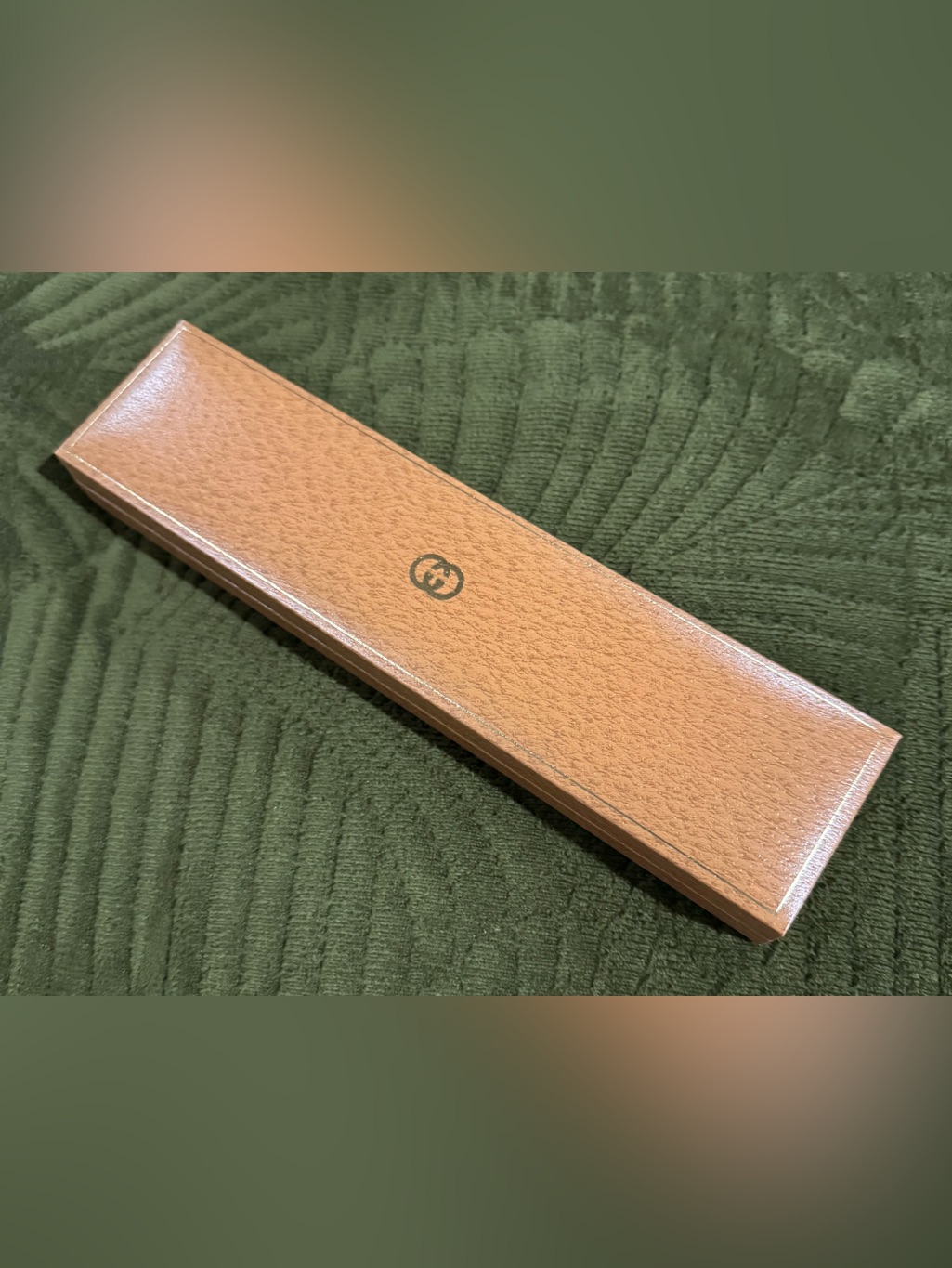 Empty Vintage Gucci Watch Bracelet Presentation BoxCase Brown Textured W Logo